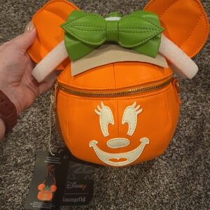 Loungefly Disney Orange and Green Minnie Mouse Bag